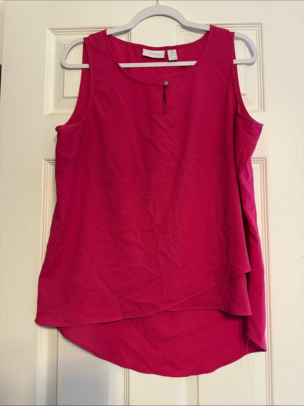 Ava & Viv Hot Pink Layered Sleeveless Shell Top